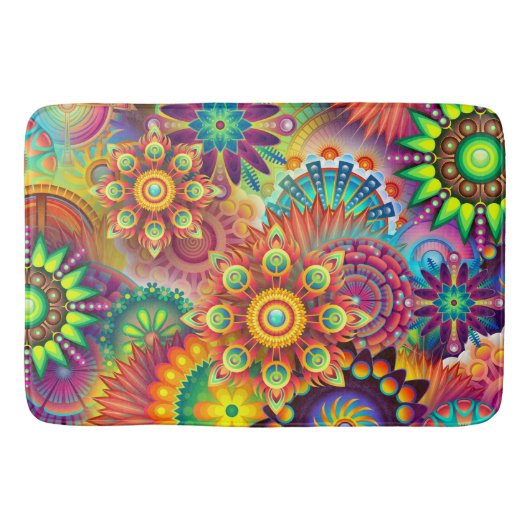 Abstracte kleurrijke multi-Room Home Rug of Mat (Voorkant)