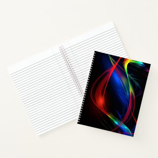 Abstracte Kleurrijke Neon Lights Notitieboek (Binnen)