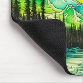 Abstracte kleurrijke noorderlicht illustratie muismat (Hoek)