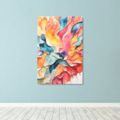 Abstracte kleurrijke olieverfschilderijen canvas afdruk (Insitu (Houten vloer))