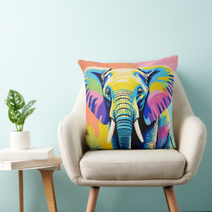 Abstracte kleurrijke olifant kussen