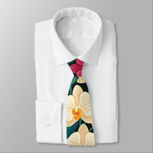 Abstracte Kleurrijke Orchideeën Vlinders Das