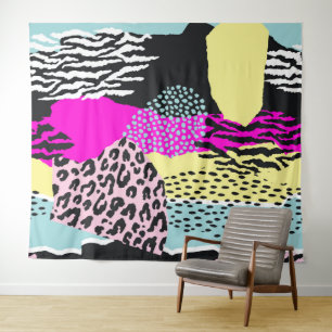 Abstracte kleurrijke organische vormen modern patr wandkleed