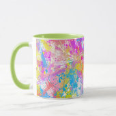 Abstracte kleurrijke overvloerbedekking mok (Links)