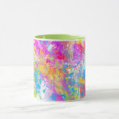 Abstracte kleurrijke overvloerbedekking mok (Midden)