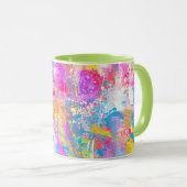 Abstracte kleurrijke overvloerbedekking mok (Voorkant rechts)