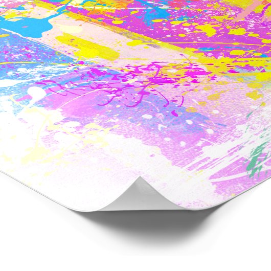 Abstracte kleurrijke overvloerbedekking poster (Hoek)