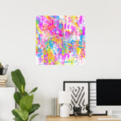 Abstracte kleurrijke overvloerbedekking poster (Thuiskantoor)