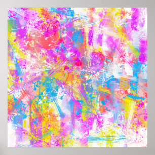 Abstracte kleurrijke overvloerbedekking poster