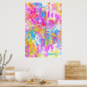 Abstracte kleurrijke overvloerbedekking poster (Keuken)