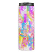 Abstracte kleurrijke overvloerbedekking thermosbeker (Achterkant)