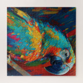 Abstracte kleurrijke papegaai legpuzzel (Horizontaal)