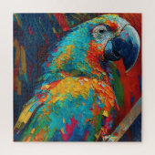Abstracte kleurrijke papegaai legpuzzel (Verticaal)