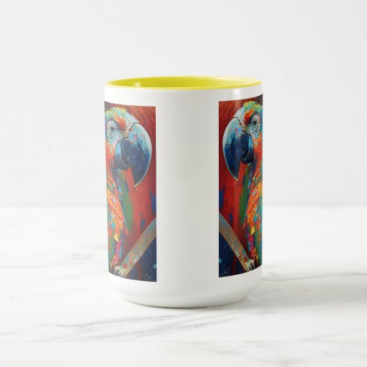 Abstracte kleurrijke papegaai mok (Midden)