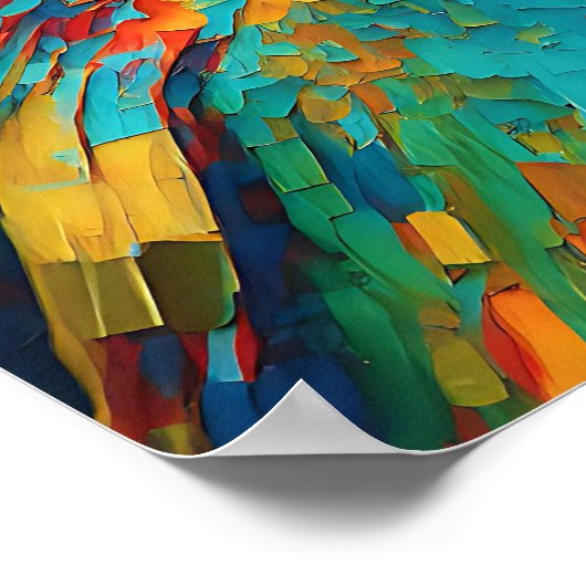 Abstracte kleurrijke papegaai poster (Hoek)