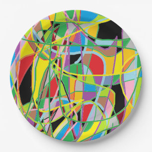 Abstracte kleurrijke papieren Borden Bordje