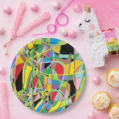 Abstracte kleurrijke papieren Borden Papieren Bordje (Feest)