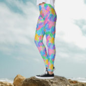 Abstracte kleurrijke pastel Waterverf slagpatroon Leggings
