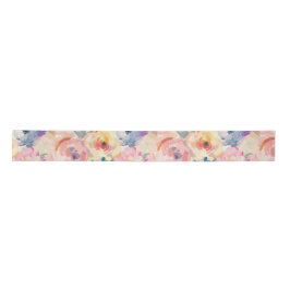 Abstracte kleurrijke pastelbloemen bloemenpatroon satijnen lint