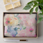 Abstracte kleurrijke pastelbloemen bloemenpatroon tissuepapier (Geschenk)