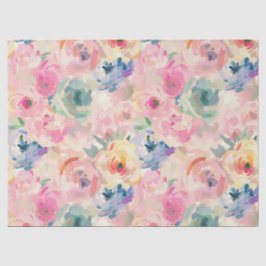 Abstracte kleurrijke pastelbloemen bloemenpatroon tissuepapier