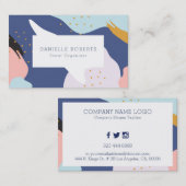 Abstracte kleurrijke penseelstreken moderne compos visitekaartje (Voorkant / Achterkant)