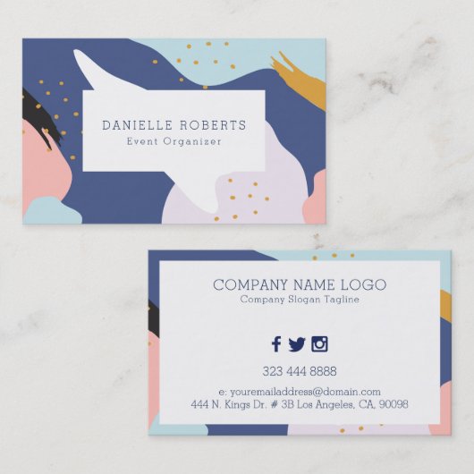 Abstracte kleurrijke penseelstreken moderne compos visitekaartje (Voorkant / Achterkant)