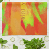 Abstracte kleurrijke penseelstreken texture.text. theedoek (Gevouwen)