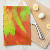 Abstracte kleurrijke penseelstreken texture.text. theedoek (Quarter Fold)