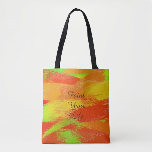 Abstracte kleurrijke penseelstreken texture.text. tote bag (Voorkant)