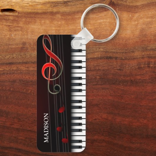 Abstracte kleurrijke piano sleutelhanger (Achterkant)