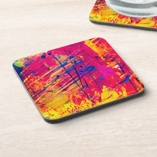 Abstracte kleurrijke plakband bier onderzetter