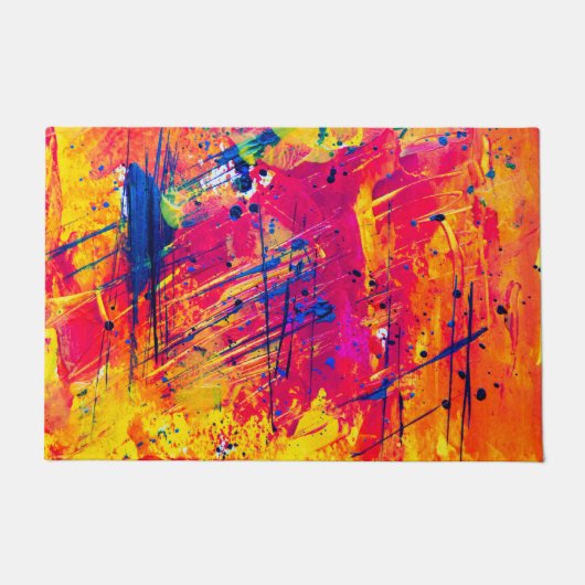 Abstracte kleurrijke plakband deurmat (Voorkant)