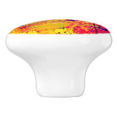 Abstracte kleurrijke plakband keramische knop (Zijkant)