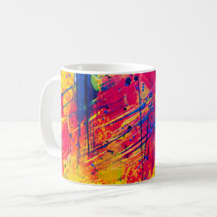 Abstracte kleurrijke plakband koffiemok
