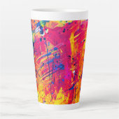 Abstracte kleurrijke plakband latte mok (Voorkant)