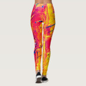 Abstracte kleurrijke plakband leggings (Achterkant)