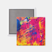 Abstracte kleurrijke plakband magneet (Voorkant / Achterkant)