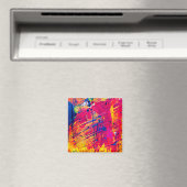 Abstracte kleurrijke plakband magneet (Insitu (Vaatwasser))