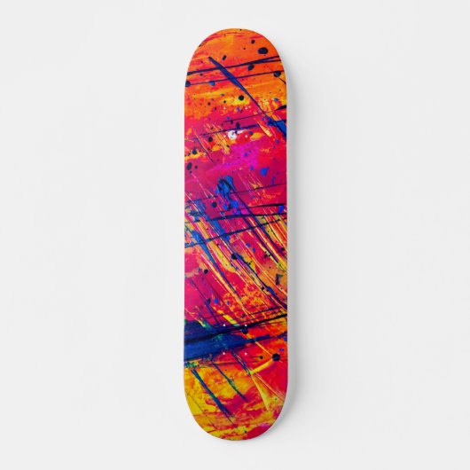 Abstracte kleurrijke plakband persoonlijk skateboard (Voorkant)