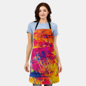 Abstracte kleurrijke plakband schort (Gedragen)