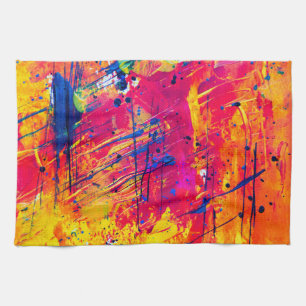 Abstracte kleurrijke plakband theedoek