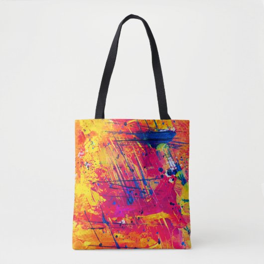 Abstracte kleurrijke plakband tote bag (Voorkant)