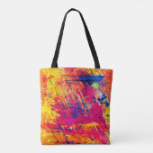 Abstracte kleurrijke plakband tote bag (Achterkant)