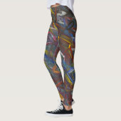 Abstracte kleurrijke "pleinen" Leggings (Links)