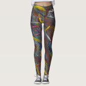 Abstracte kleurrijke "pleinen" Leggings (Voorkant)