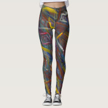 Abstracte kleurrijke "pleinen" Leggings