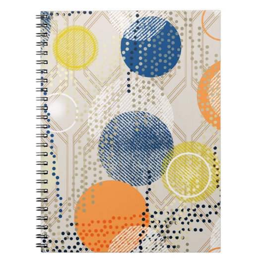 Abstracte kleurrijke polka dot notitieboek (Voorkant)