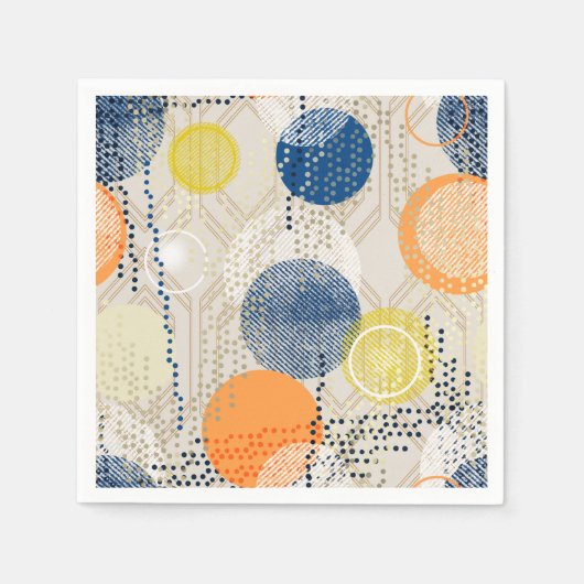 Abstracte kleurrijke polka dot servet (Voorkant)