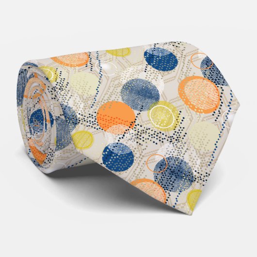 Abstracte kleurrijke polka dot stropdas (Opgerold)